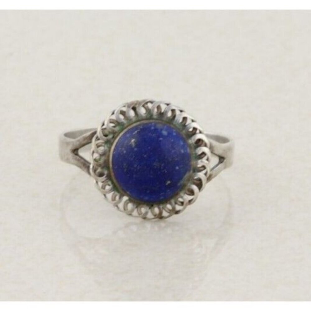 Sterling Silver Lapis Lazuli Ring Size 7 1/4